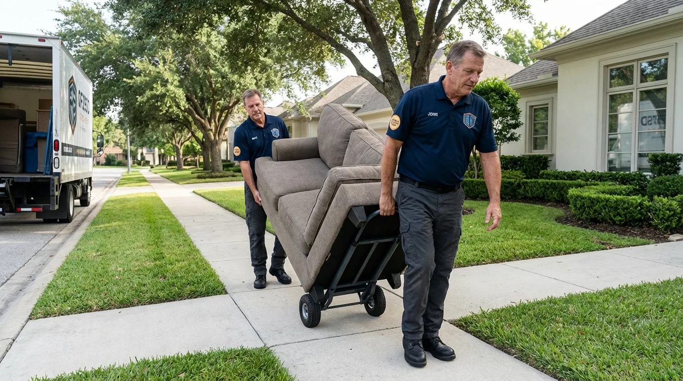 Local residential moving crew loading furniture in Glenwood Springs, CO